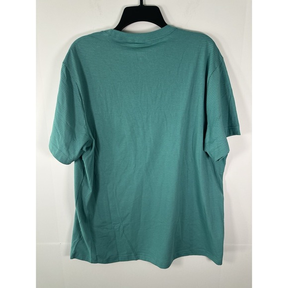 GEORGE Pocket Tee NWT Mens XL Crew Neck Short Sleeve Teal Striped T Shirt - Picture 9 of 9